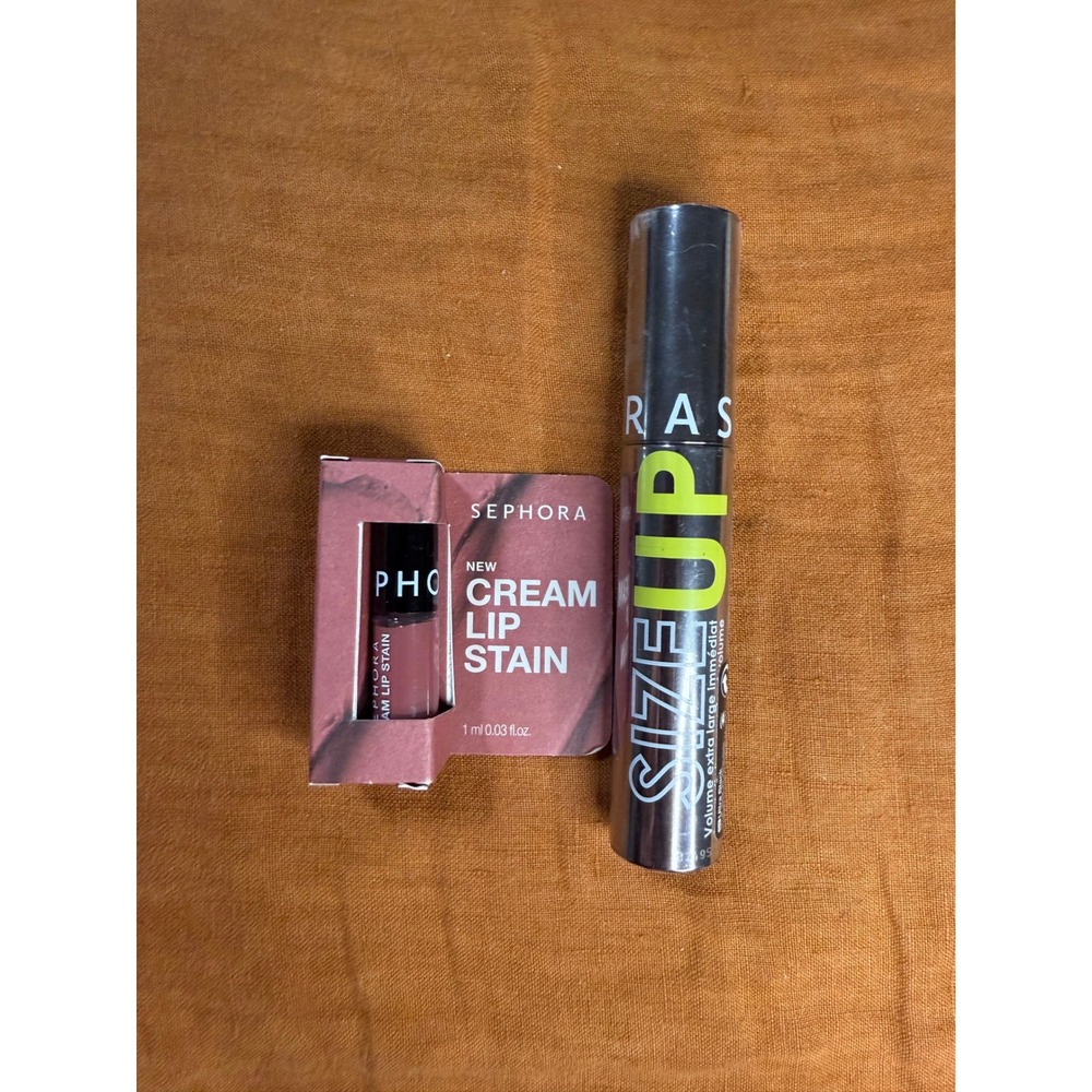 Sephora Collection Size Up Mascara Full Size and Cream Lip Stain Sample Set New